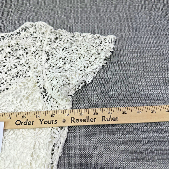 Ralph Lauren LRL Lace Dress Large White Crochet Floral Lined Cottagecore‎ Boho - Picture 7 of 9